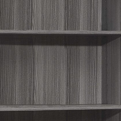 Gray Wood Adjustable Five Tier Bookcase