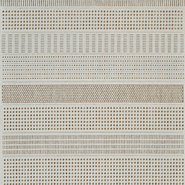 5' X 7' Beige and Brown Geometric Distressed Indoor Outdoor Area Rug