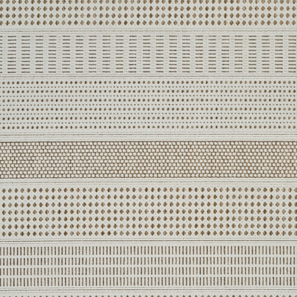 5' X 7' Beige and Brown Geometric Distressed Indoor Outdoor Area Rug