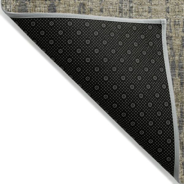 8' Gray Taupe And Beige Round Moroccan Washable Indoor Outdoor Area Rug