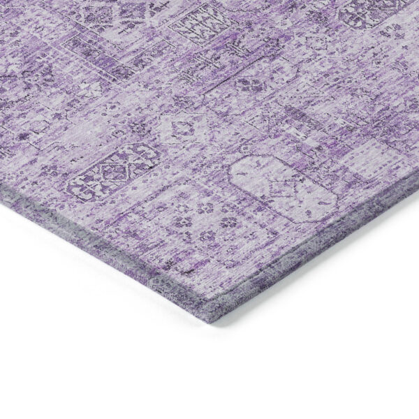 8' X 10' Lilac And Purple Floral Washable Indoor Outdoor Area Rug