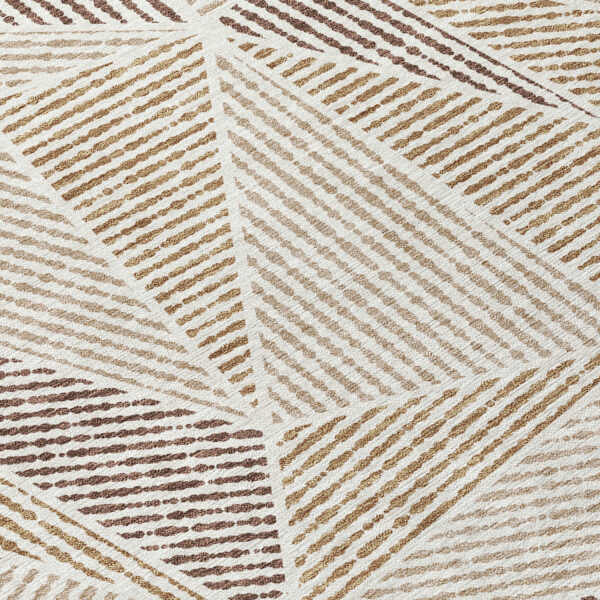 5' X 8' Brown Taupe And Beige Geometric Washable Indoor Outdoor Area Rug