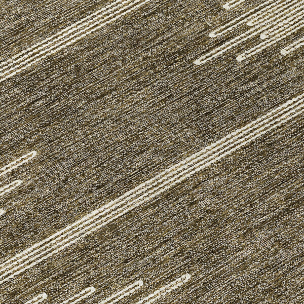 3' X 5' Coffee And Ivory Abstract Washable Indoor Outdoor Area Rug