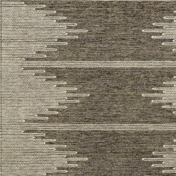 3' X 5' Coffee And Ivory Abstract Washable Indoor Outdoor Area Rug