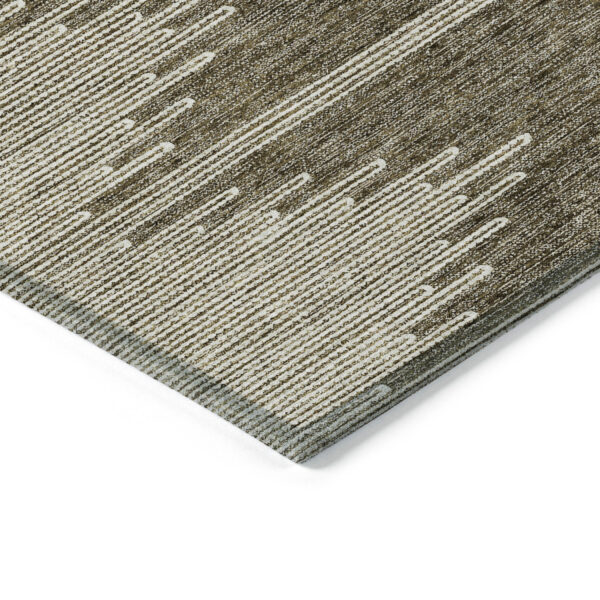 3' X 5' Coffee And Ivory Abstract Washable Indoor Outdoor Area Rug
