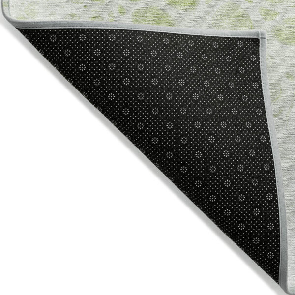 10' X 14' Artichoke Green And Ivory Nautical Washable Indoor Outdoor Area Rug