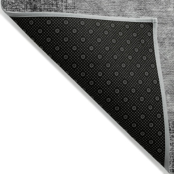 10' X 14' Gray Charcoal And Silver Geometric Washable Indoor Outdoor Area Rug