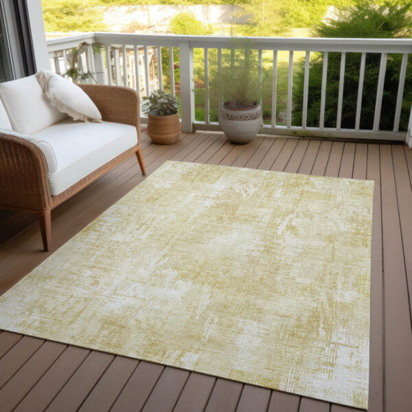 10' X 14' Beige Tan And Ivory Abstract Washable Indoor Outdoor Area Rug