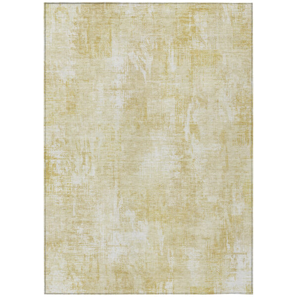 10' X 14' Beige Tan And Ivory Abstract Washable Indoor Outdoor Area Rug