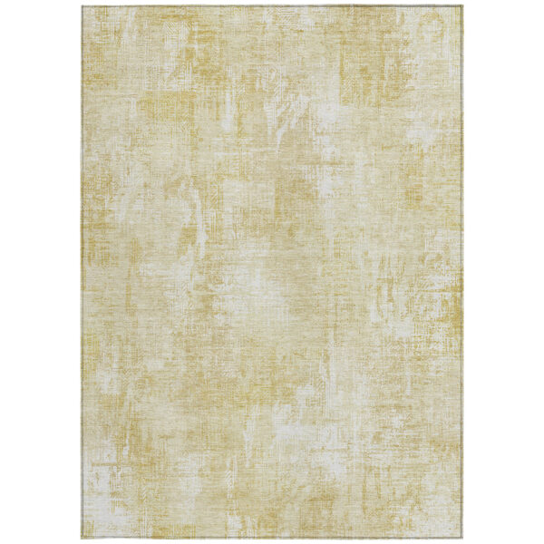 10' X 14' Beige Tan And Ivory Abstract Washable Indoor Outdoor Area Rug