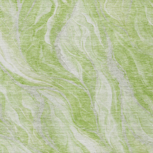 8' X 10' Green And Ivory Abstract Washable Indoor Outdoor Area Rug