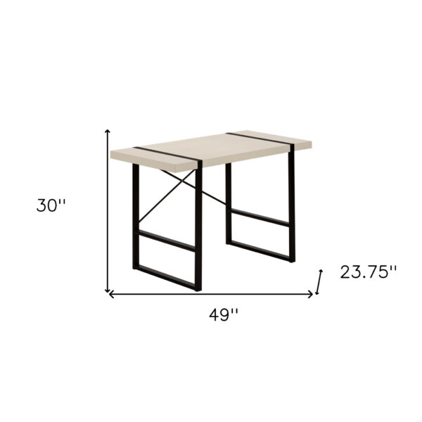 49" Taupe and Black Computer Desk