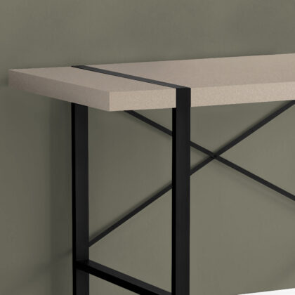 49" Taupe and Black Computer Desk