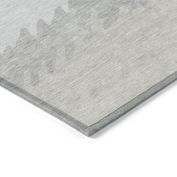 8' X 10' Ivory Beige And Taupe Striped Washable Indoor Outdoor Area Rug