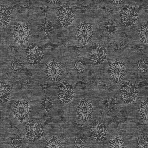 10' X 14' Gray And Charcoal Floral Washable Indoor Outdoor Area Rug