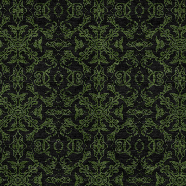 8' X 10' Olive Green And Green Medallion Washable Indoor Outdoor Area Rug