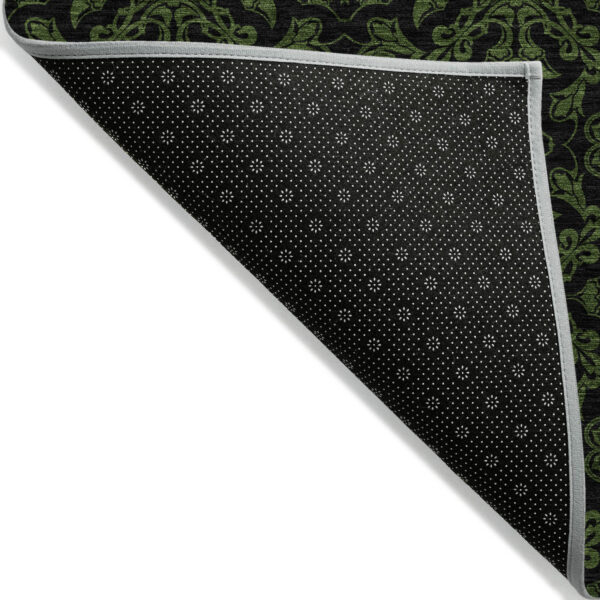 8' X 10' Olive Green And Green Medallion Washable Indoor Outdoor Area Rug