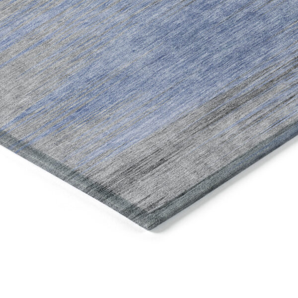 3' X 5' Denim Blue And Sky Blue Abstract Washable Indoor Outdoor Area Rug