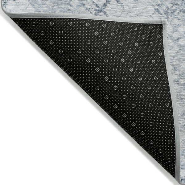 8' X 10' Navy Blue And Sky Blue Geometric Washable Indoor Outdoor Area Rug
