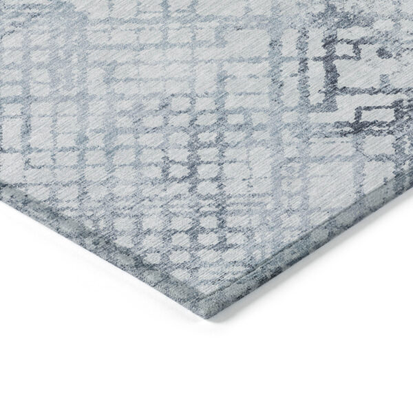 8' X 10' Navy Blue And Sky Blue Geometric Washable Indoor Outdoor Area Rug