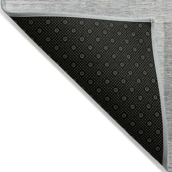 5' X 8' Gray Charcoal And Silver Geometric Washable Indoor Outdoor Area Rug