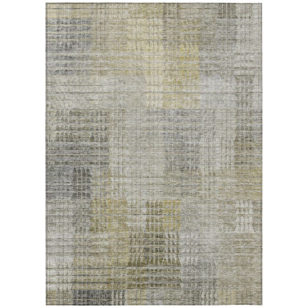 8' X 10' Taupe Beige And Brown Abstract Washable Indoor Outdoor Area Rug