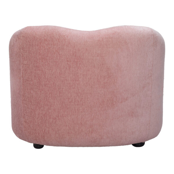 36" Pink And Black Faux Shearling And Upholstered Arm Chair