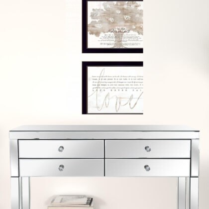 Set Of Two Love Or In The Moment 2 Black Framed Print Wall Art