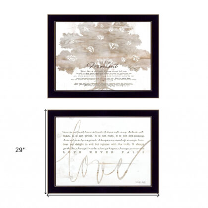 Set Of Two Love Or In The Moment 2 Black Framed Print Wall Art