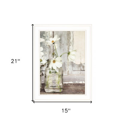 White Blossoms 1 White Framed Print Wall Art