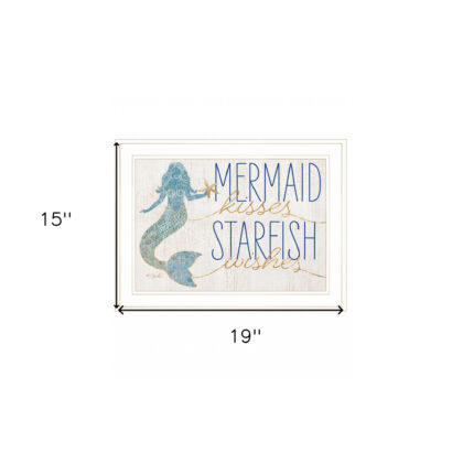 Mermaid Kisses Starfish Wishes 2 White Framed Print Wall Art