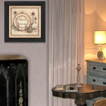 Cherish Yesterday 4 Black Framed Print Wall Art