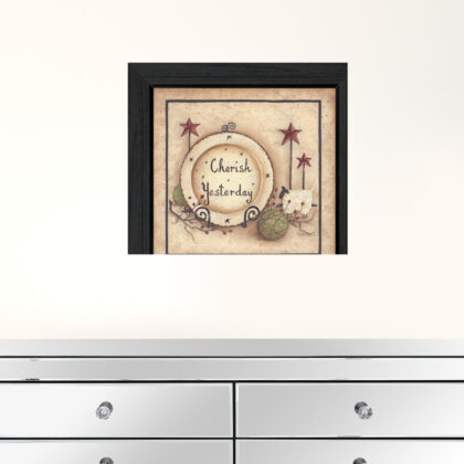 Cherish Yesterday 4 Black Framed Print Wall Art