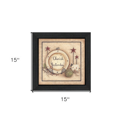 Cherish Yesterday 4 Black Framed Print Wall Art