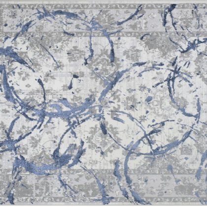 4' x 6' Navy Blue Abstract Area Rug