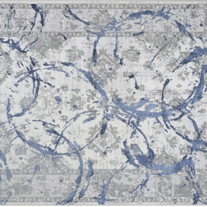 4' x 6' Navy Blue Abstract Area Rug