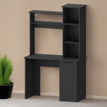 39" Black Computer Desk With Hutch