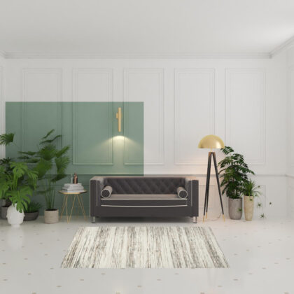 5' x 7' Cream Abstract Distressed Area Rug