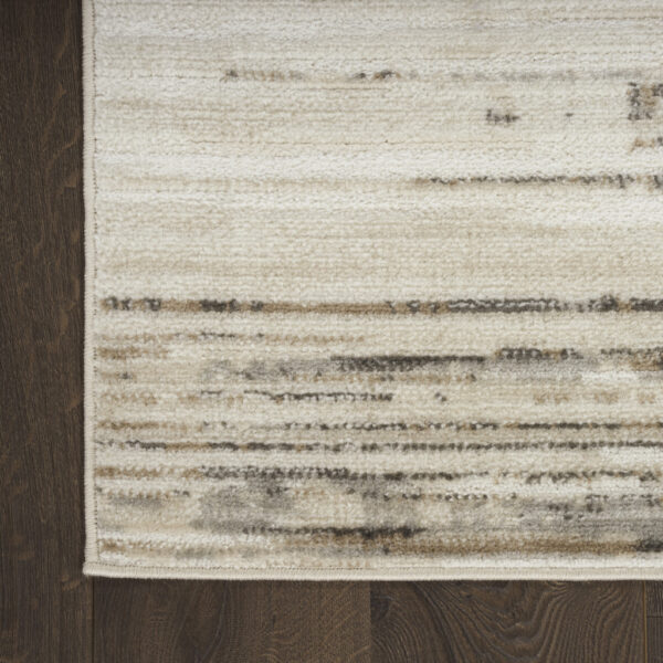 5' x 7' Cream Abstract Distressed Area Rug