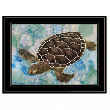 Sea Turtles Collage II 2 Black Framed Print Wall Art