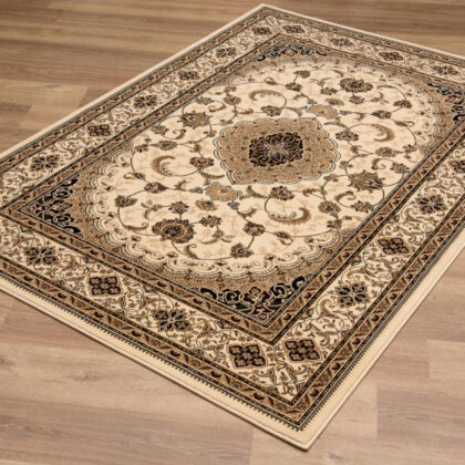 10' X 13' Cream Oriental Washable Non Skid Area Rug