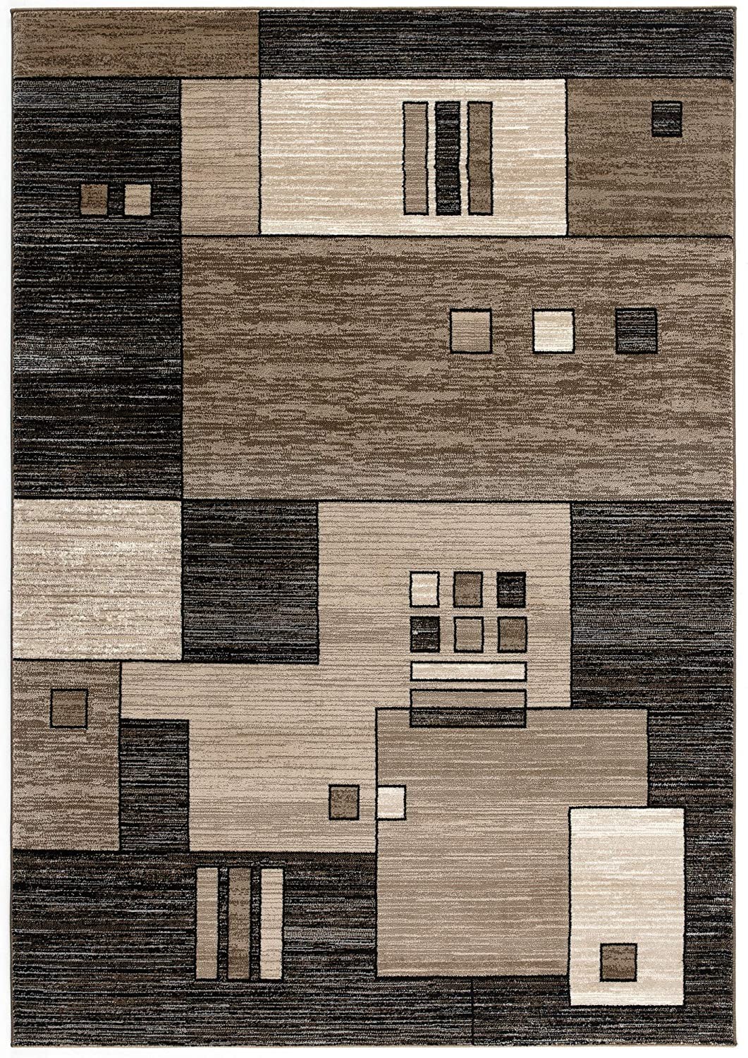 8' Brown and Black Abstract Power Loom Runner Rug - Image 6