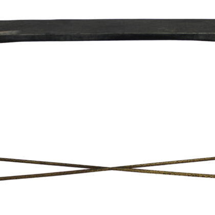 48" Black and Gold Stone Frame Console Table