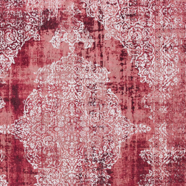 8' x 11' Red and White Oriental Non Skid Area Rug