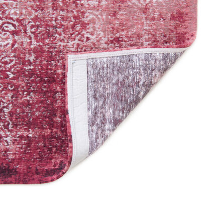 8' x 11' Red and White Oriental Non Skid Area Rug