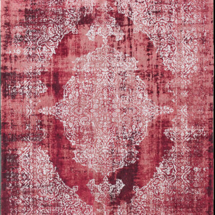 8' x 11' Red and White Oriental Non Skid Area Rug