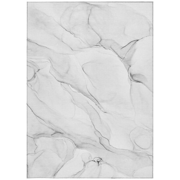 8' X 10' Gray Abstract Washable Non Skid Indoor Outdoor Area Rug