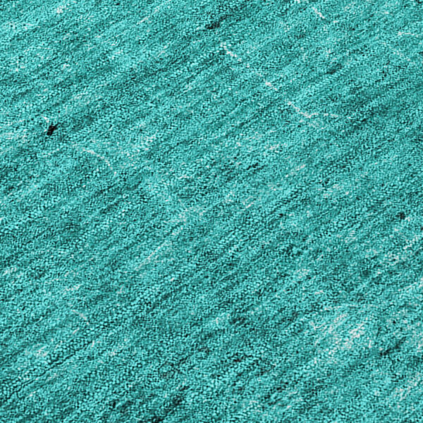3' X 5' Teal Abstract Washable Non Skid Indoor Outdoor Area Rug
