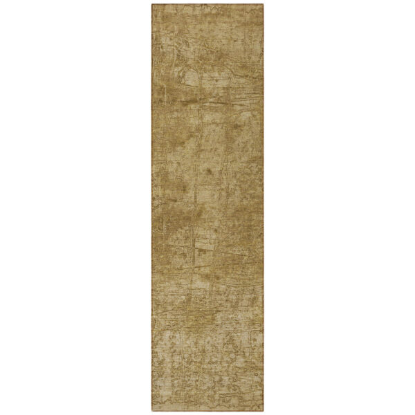 8' Runner Tan Abstract Washable Non Skid Indoor Outdoor Runner Rug