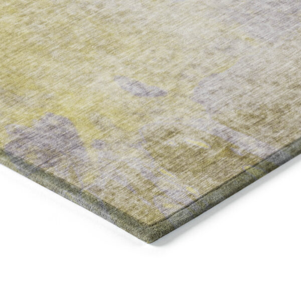 9' X 12' Gold Beige and Purple Abstract Washable Non Skid Indoor Outdoor Area Rug